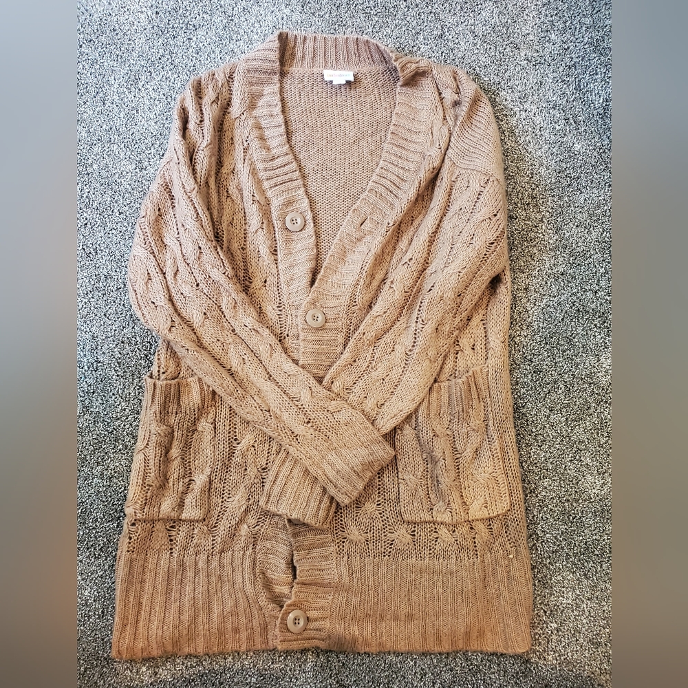 Beige Button Up Cardigan